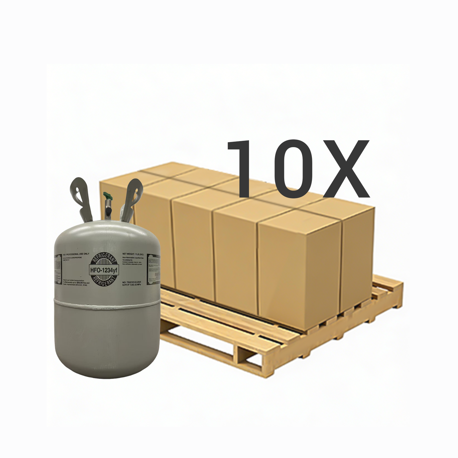11 LB R1234yf (R-1234yf) Refrigerant Gas | 20 Cylinders