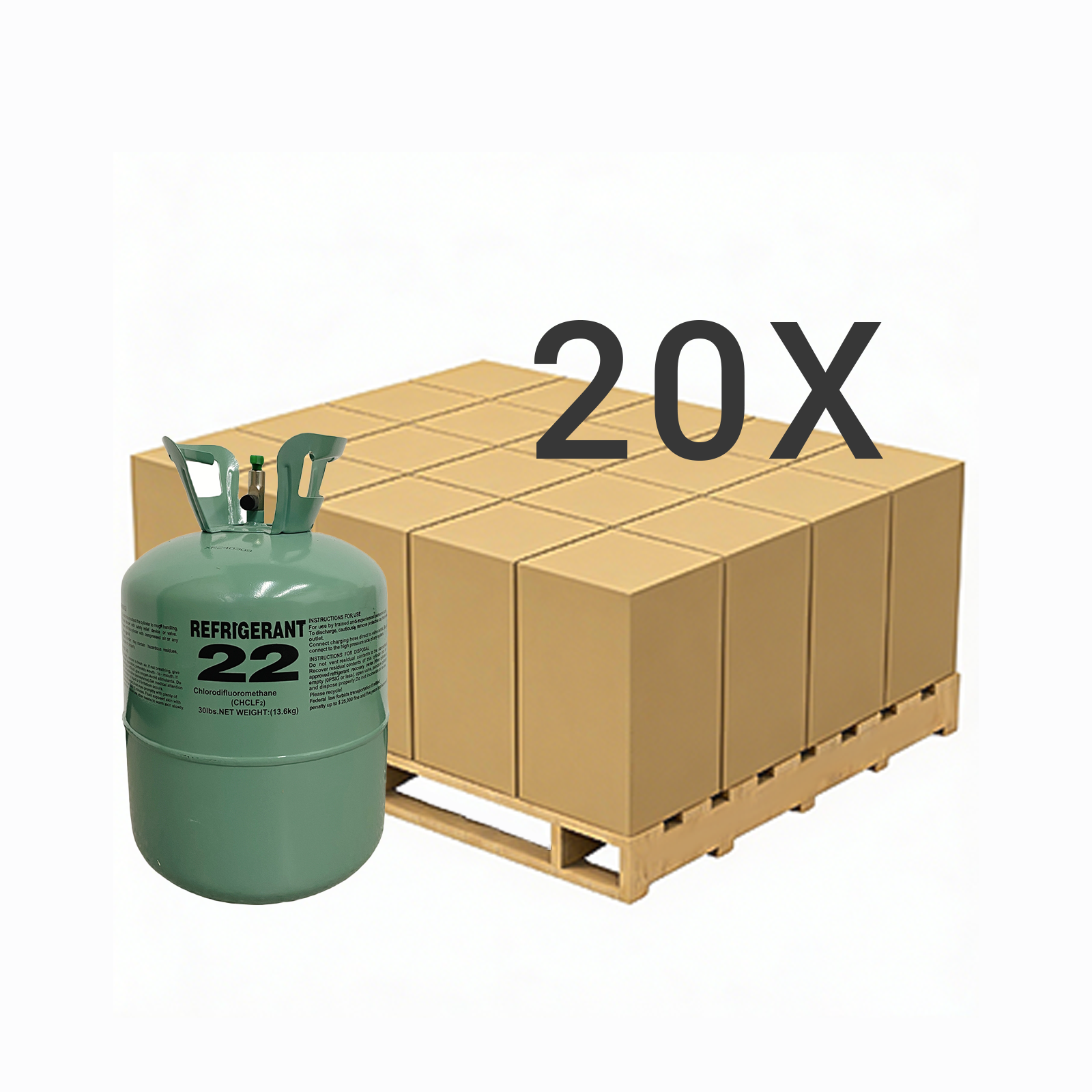 30LB R22 (R-22) Refrigerant Gas | 10 Cylinders