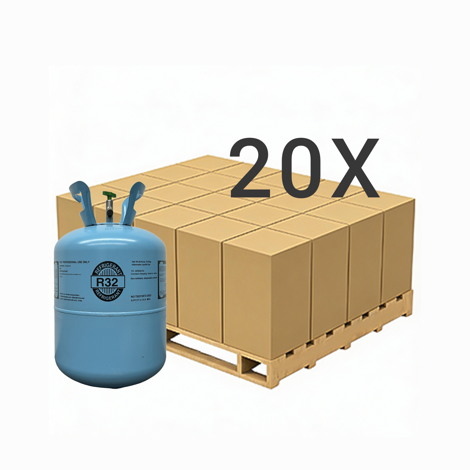 20.9LB R32 (R-32) Refrigerant Gas | 20 Cylinders