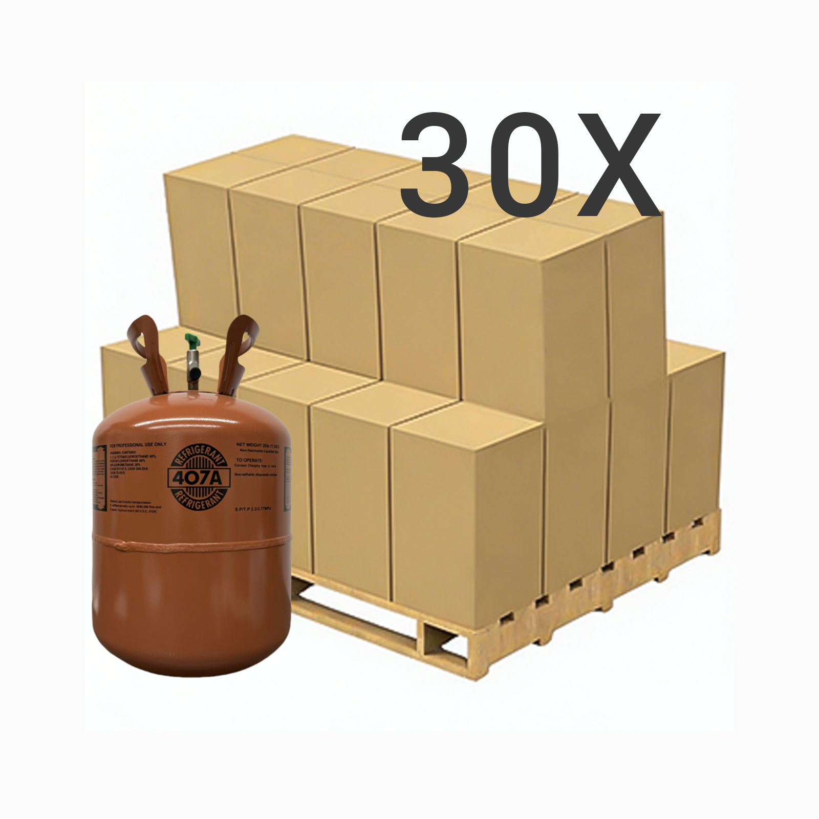 25LB R407A (R-407A) Refrigerant Gas | 40 Cylinders