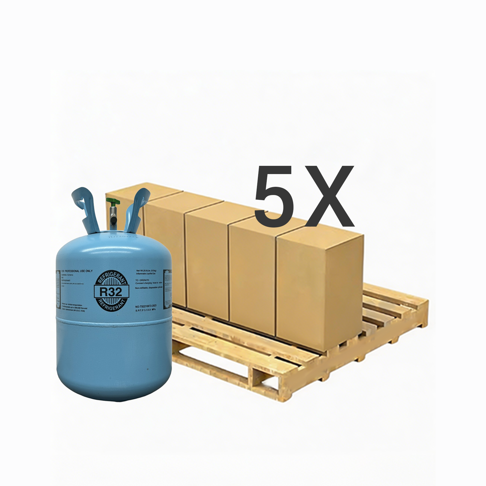 20.9LB R32 (R-32) Refrigerant Gas | 5 Cylinders